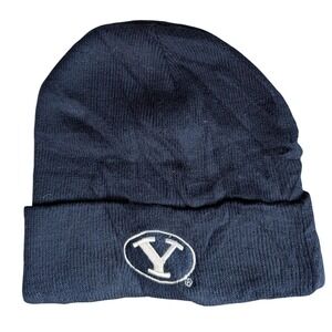 BYU‎ Cougars NCAA Navy Blue Cuffed Knit Beanie Hat Embroidered Y Logo 4383